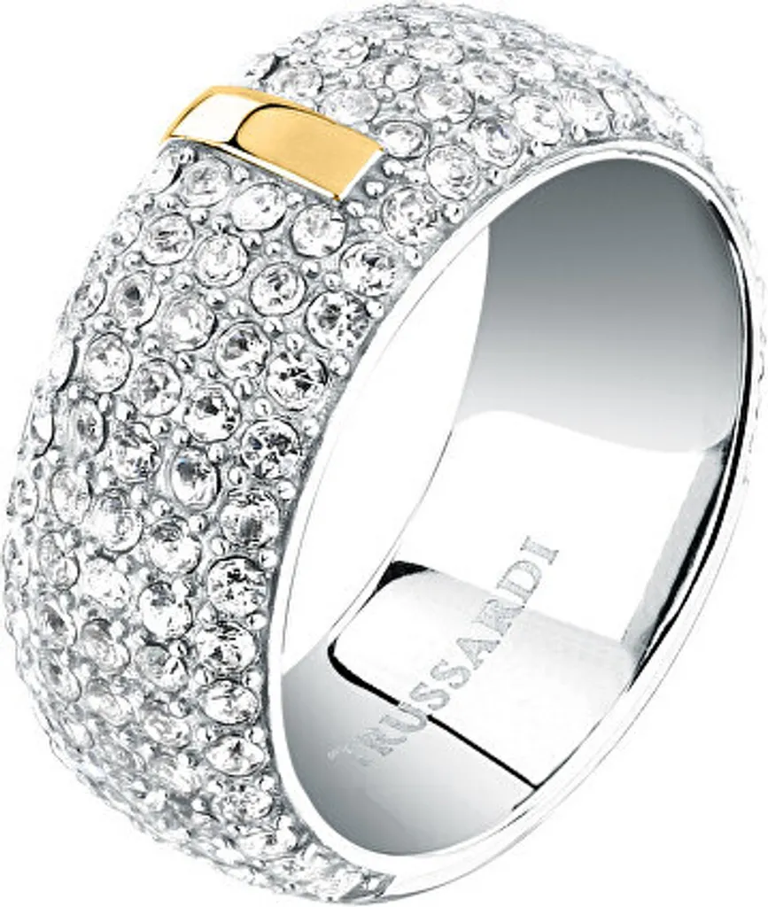 Bague bicolore éblouissante avec cristaux T-Round TJAYF1701 - Taille 58