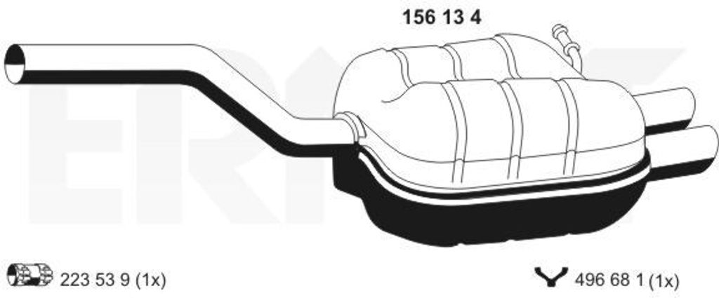 ERNST 156134 Endschalldämpfer für SKODA Octavia II Combi (1Z5) Auspuff