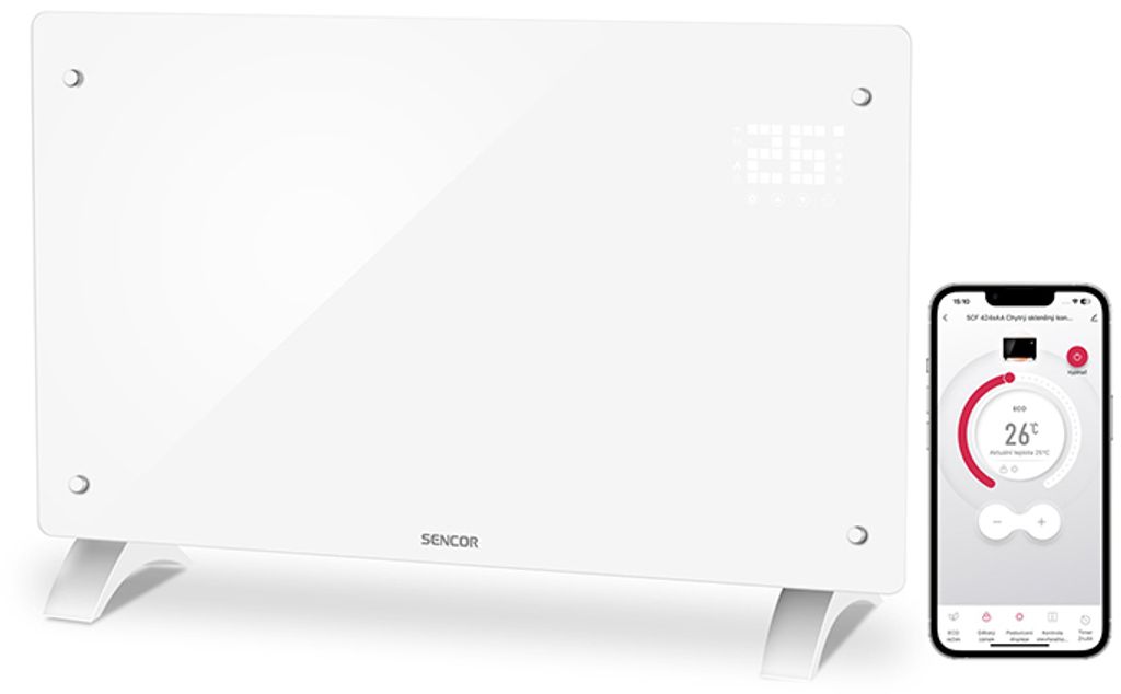 SENCOR SCF 4240WH Teplovzdušný chytrý skleněný elektrický Obrázek produktu 