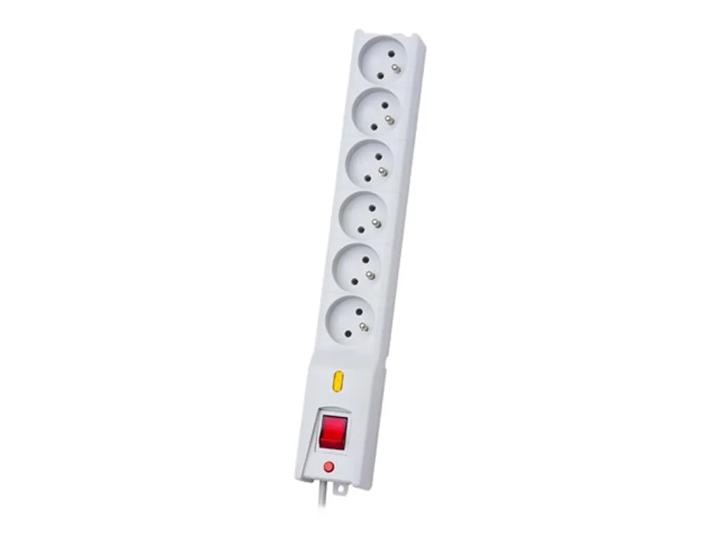 Multiprise parafoudre Lestar LX 610 avec 6 prises et câble de 3m gris