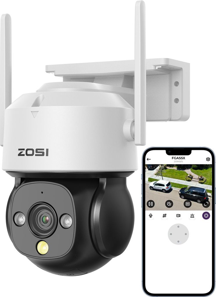 ZOSI 4MP 2,5K Überwachungskamera Aussen WLAN, 355°/140° Produktbild 