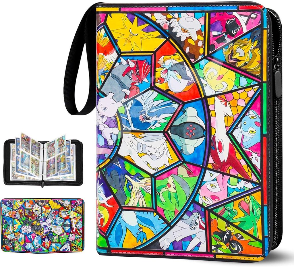 Pokémon Sammelalbum für Pokemon Karten,400 Taschen Sammelkarten Album 50 Seiten Sammelmappe Karten Heft, Hochwertiges Tragbar Wasserdicht
