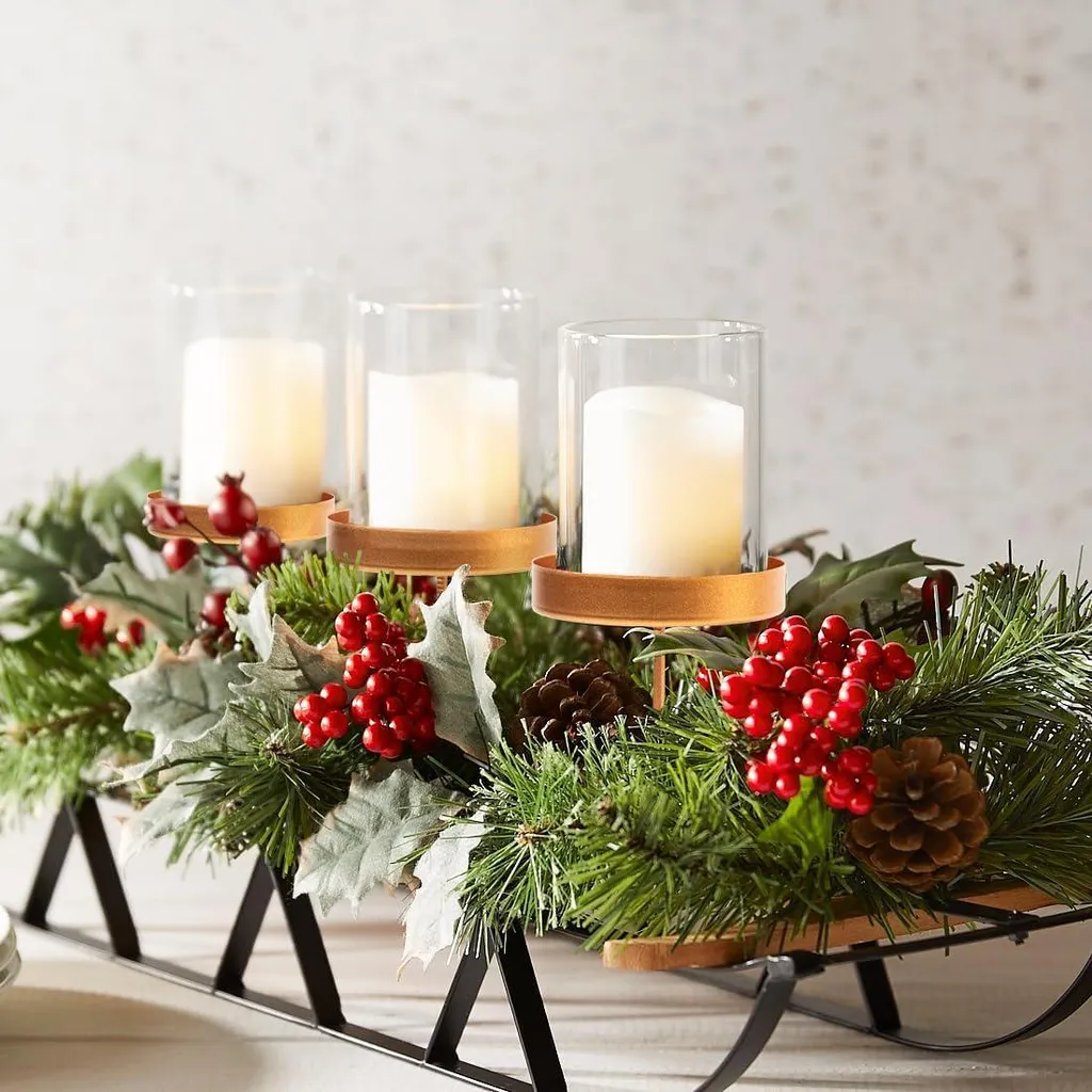 Couronne de l'Avent dorée : support 4 bougies pour décoration de Noël - 2