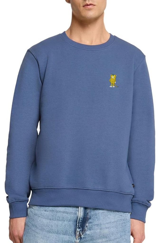 Spreadshirt Janosch Kleiner Tiger Stick Herren Premium Pullover, XXL, Taubenblau