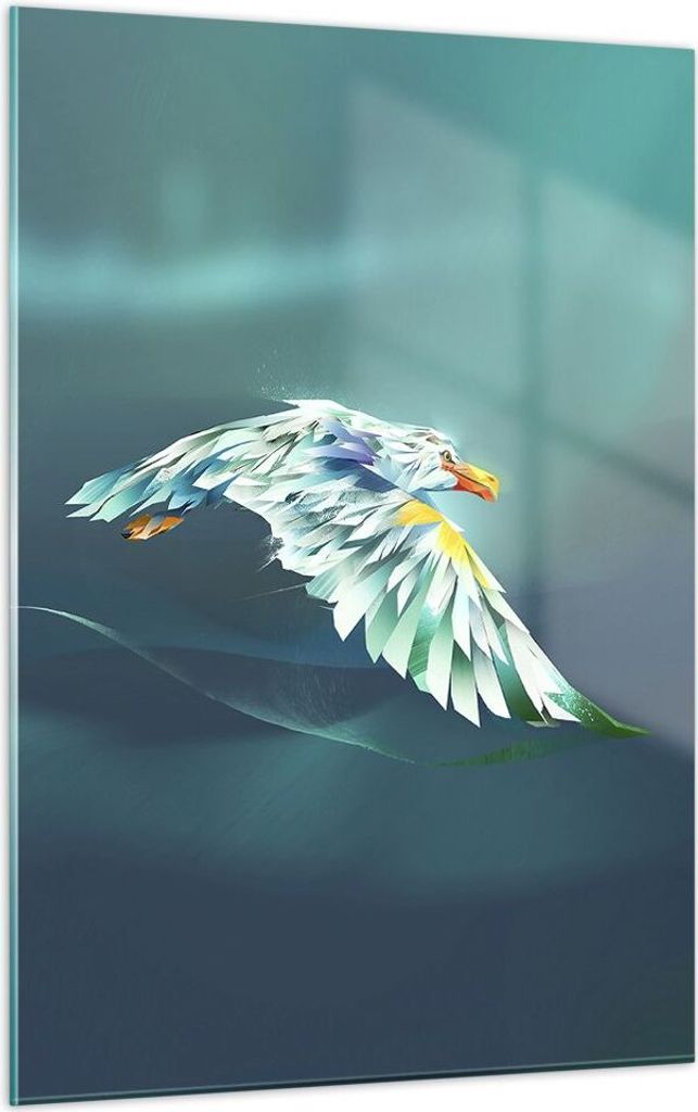 Bilder auf glas - Einteilig - Adler Abstraktion - 50x70cm - Glasbilder - Wandbilder - Bilder - zum Aufhängen bereit - Wanddekoration aus Glas - Gl...