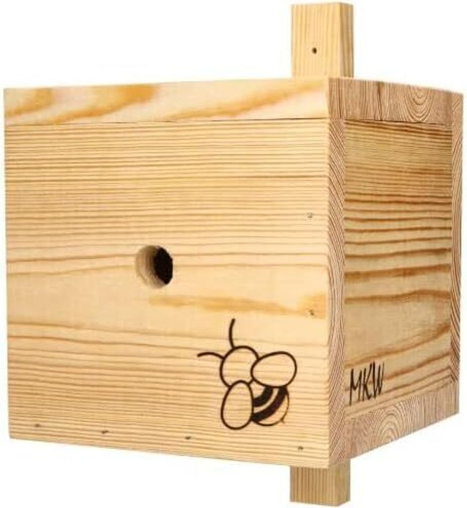 Wetterfest Insektenhotel Für Nützlinge Typ Hummel MKW - Insektenhaus aus massivem Nadelholz hergestellt - Insektenhaus für Wildbienen