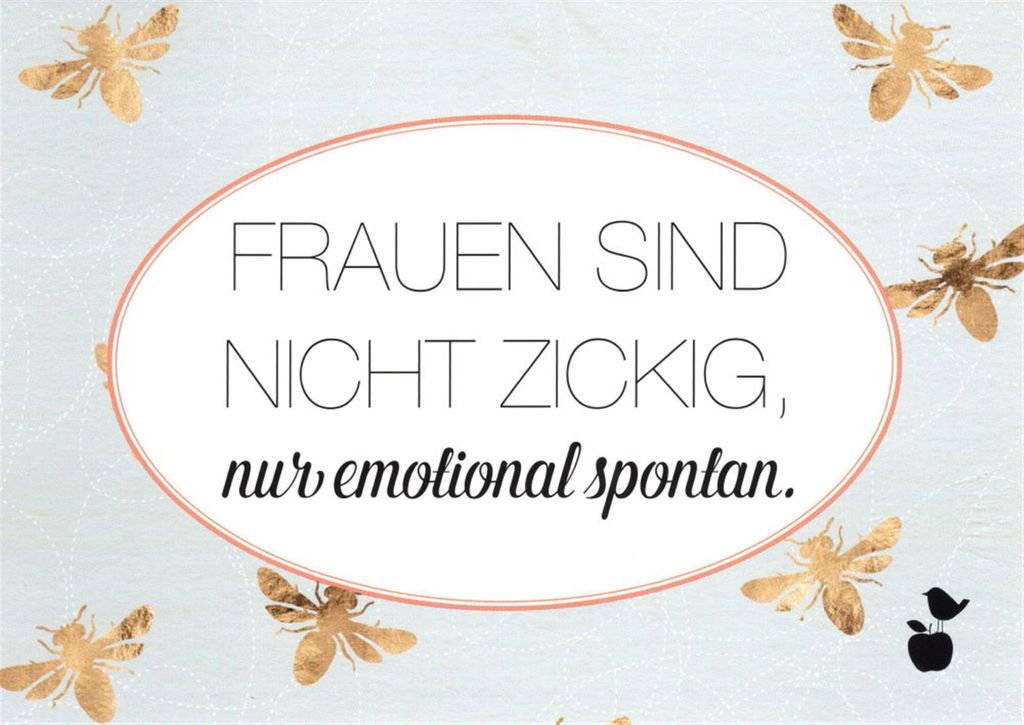 Postkarte MainSpatzen "Frauen sind nicht zickig, nur emotional spontan."