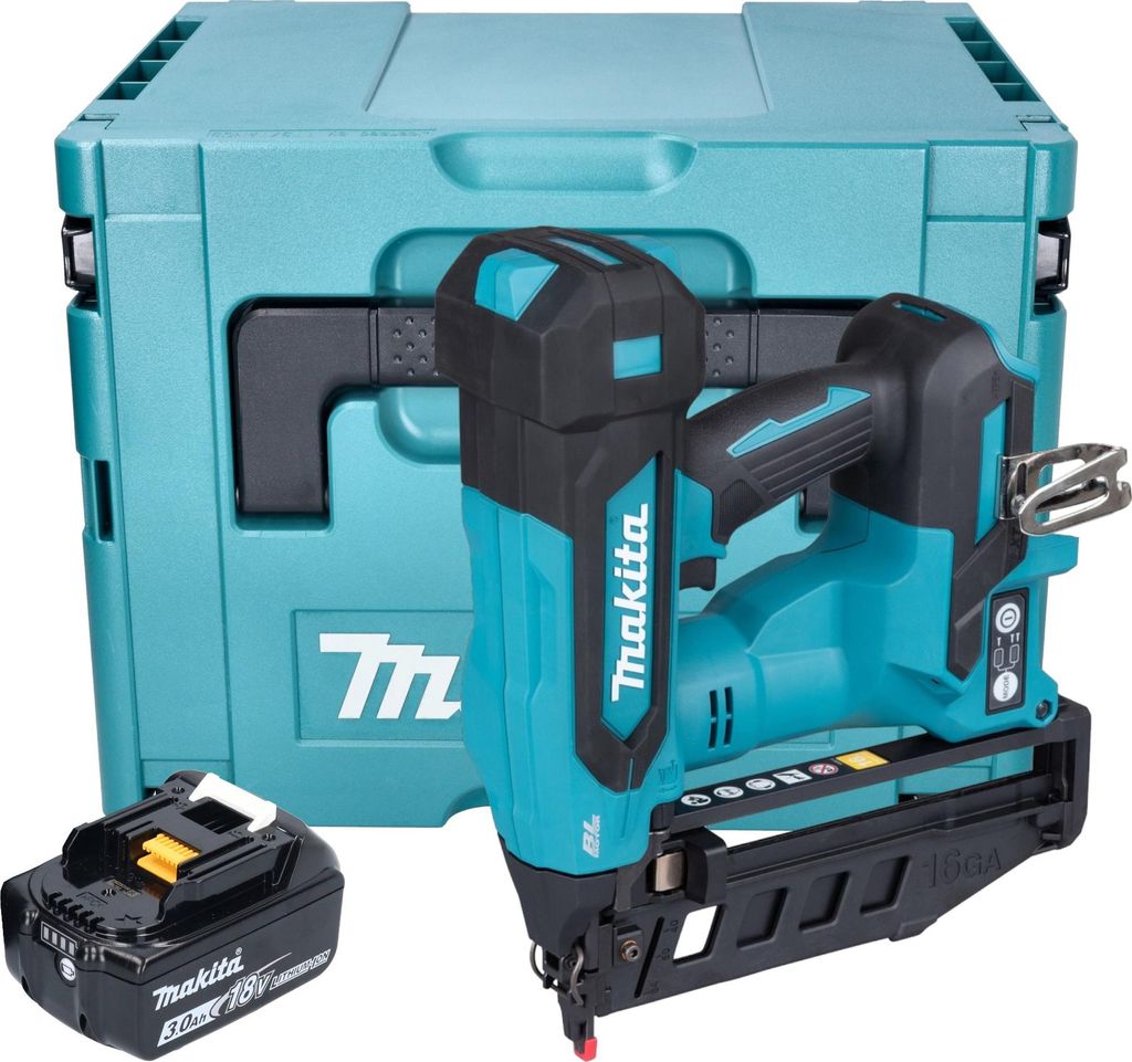 Makita DBN 601 F1J Akku Nagler 18 V 19 - 64 mm Brushless + 1x Akku 3,0 Ah + Makpac - ohne Ladegerät
