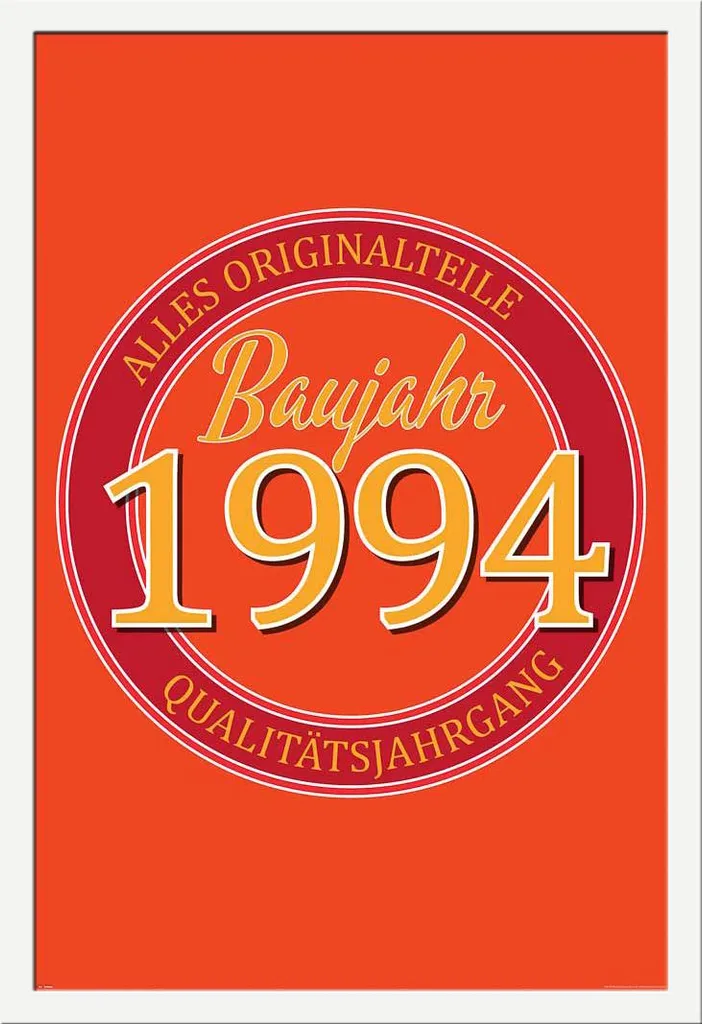Cornice Shinsuke MDF Bianco e Poster 1994 | Arredo Vintage Compleanno