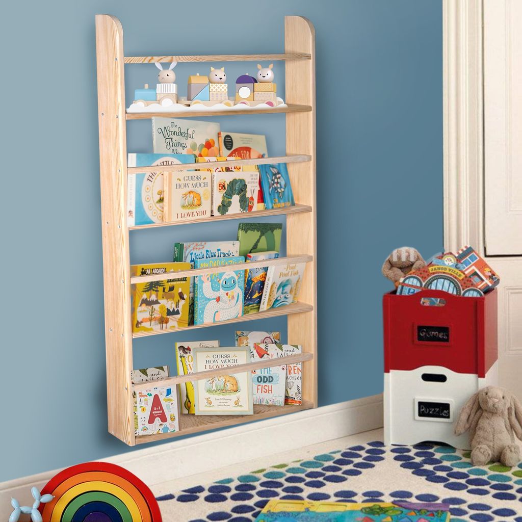 Skye Decor, BLTYZ-AKTV033 , Bücherregal, Eiche, 100 % MASSIVES KIEFERHOLZ, 120 x 50 x 8 cm