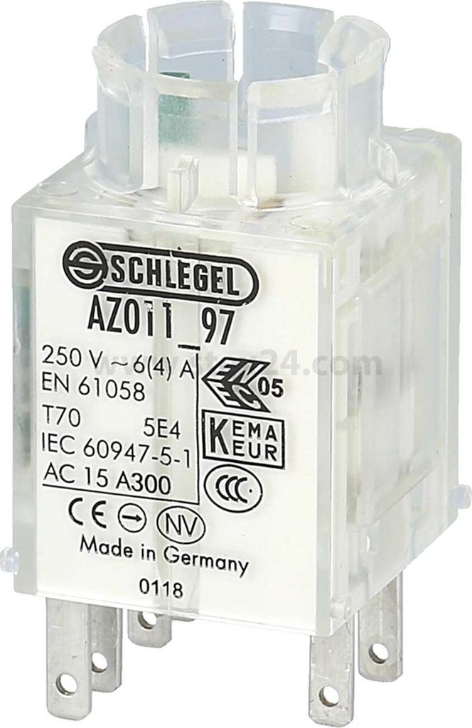 Georg Schlegel Tastkontaktgeber mit 2 Stufen, 1Ö + 1S + 1S voreilend Kontaktgeber AZ Flachstecker 2,8mm x 0,8mm - 1