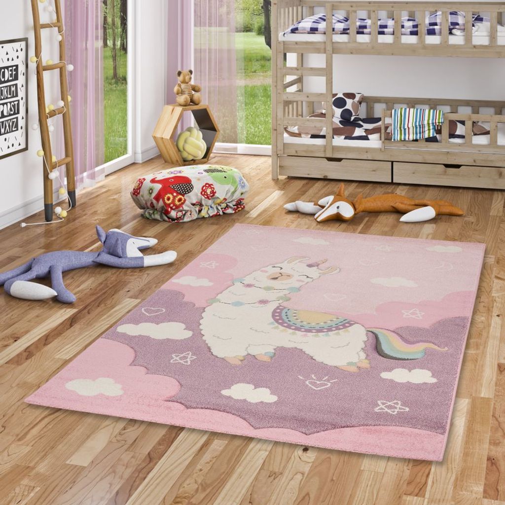 Kinder Spielteppich Eule Pink in 24 Größen, Wohnen & Einrichten Wohnaccessoires Teppiche Kinderteppiche 