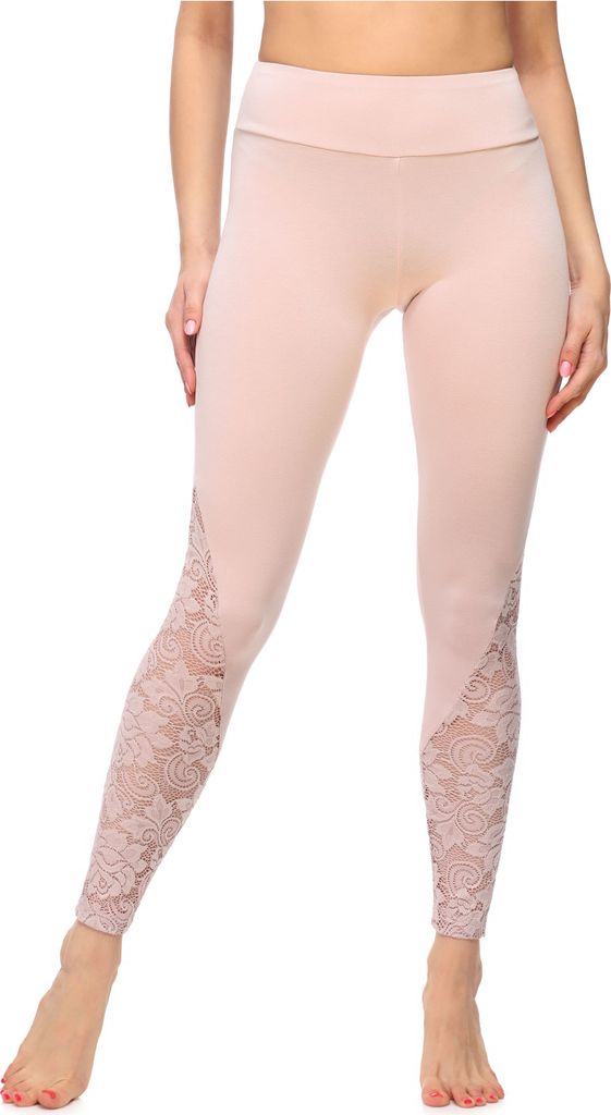 Merry Style Damen Lange Leggings aus Viskose MS10-305 (Puderrosa, XS)