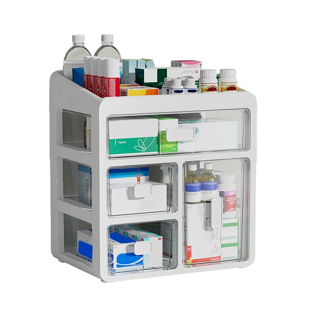 Hausapotheke Schrank, 4-Tier-Schublade-Typ Medizin Box, Medikamenten Aufbewahrung, Groß Medikamentenbox, Medizinische Lagerung Container