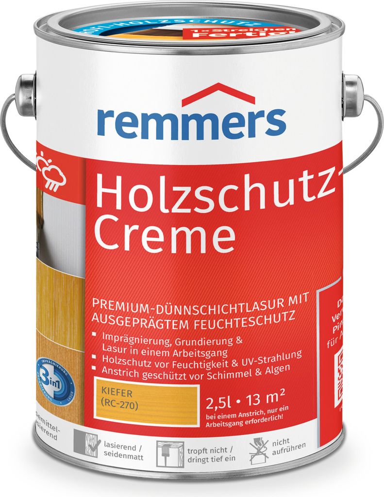 Remmers Holzschutz-Creme 3in1 kiefer (RC-270) 2,5 l, Produktbild 