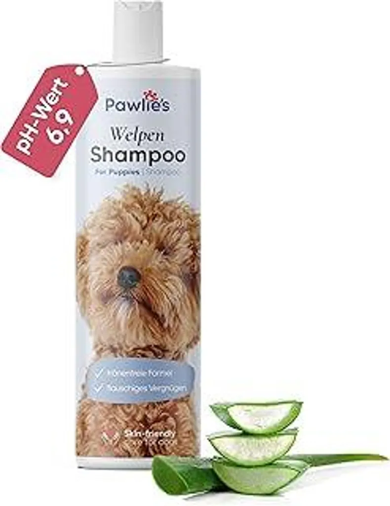 Pawlie's (NUOVO) Shampoo per cuccioli Sensitive - Formula senza lacrime | Shampoo sicuro e naturale per cuccioli e cani sensibili di tutte le razze | Senza profumo, pH neutro (pH 7) per la cura della pelle e del pelo