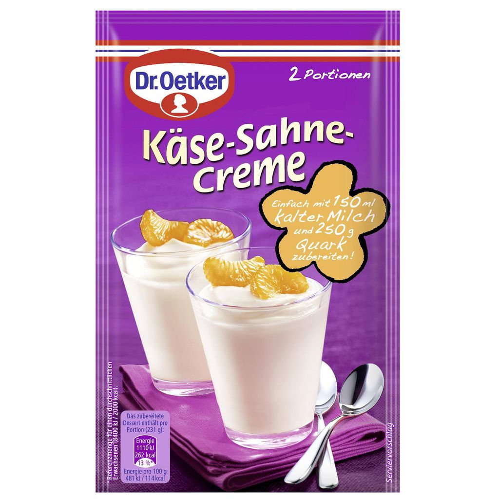 Desserts au fromage et à la crème Dr. Oetker 2 portions 63g Image du produit 
