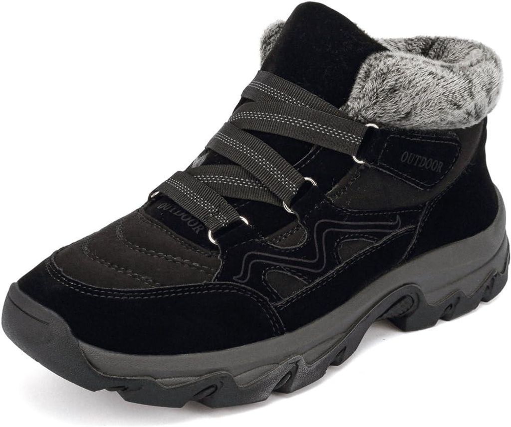 Winterstiefel Gefüttert Rutschfest Bequem Strapazierfähig Unisex Schwarz 41 EU