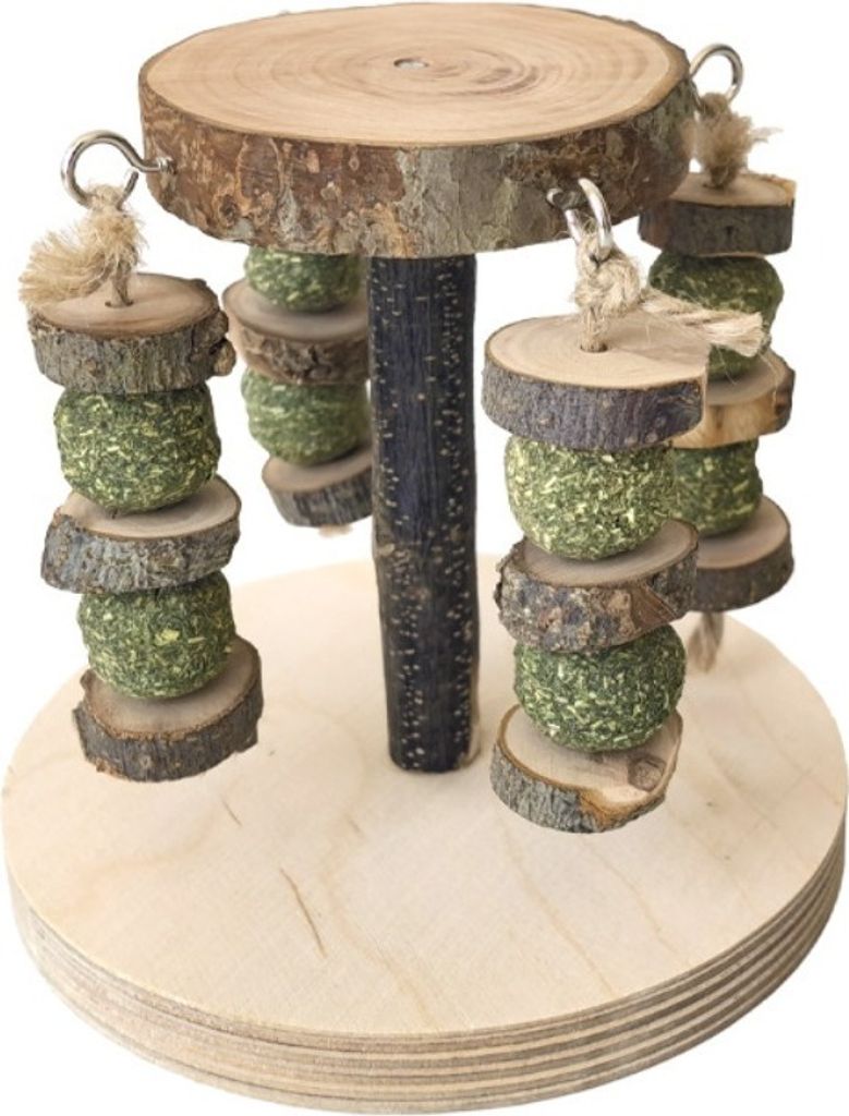 Hamsterspielzeug Aus Holz Mit Knabbernden Grasbällen Und Holzklötzen, Hamsterkäfig-Dekorationen