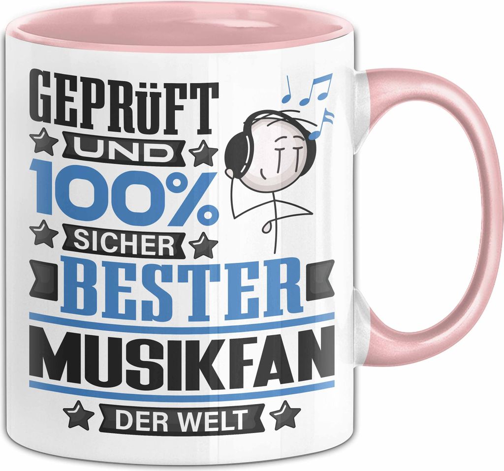 Musikfan Geschenk Lustiger Spruch für Musikfan Geschenkidee Bester Musikfan Der Welt (Rosa)