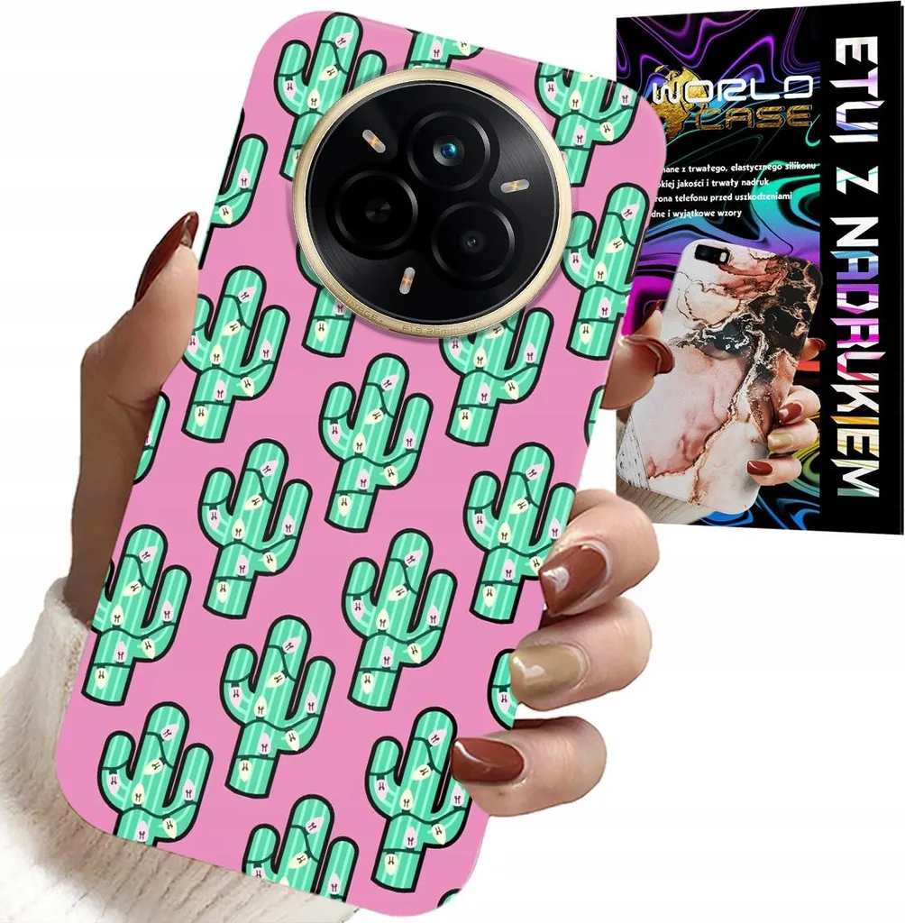 Custodia su Misura Realme 14 Pro 5G Cactus Rosa + Screen Protector
