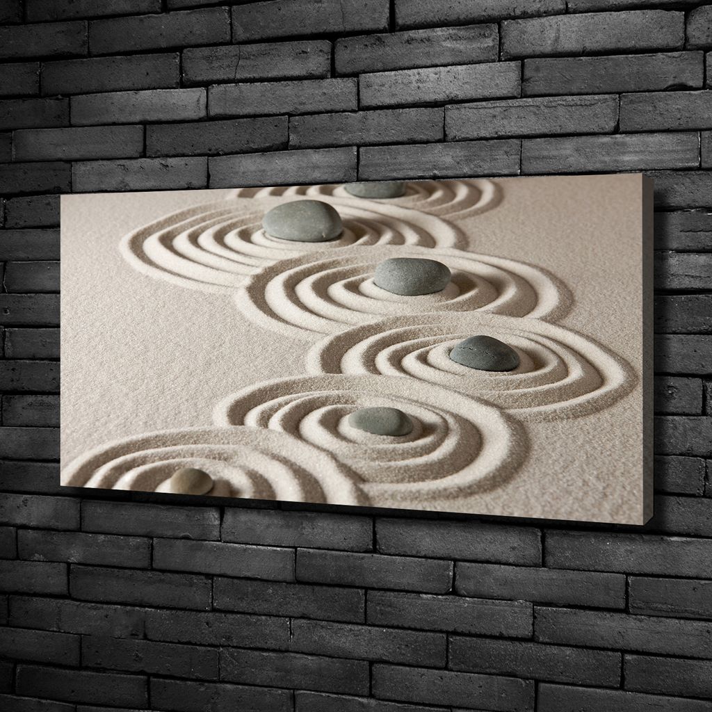 Tulup Leinwandbild -100x50 cm - Wandkunst - Drucke auf Leinwand - Leinwanddruck - Kunst: modern & klassisch - Beige - Zen Steine Sand