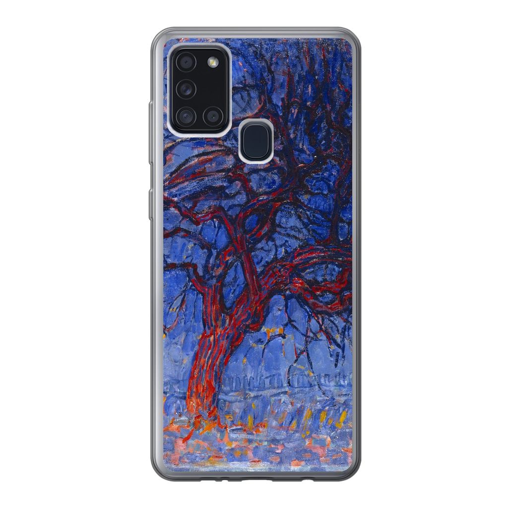 MuchoWow Handyhülle Schutzhülle Hülle für Samsung Galaxy A21s Roter Baum - Piet Mondrian Silikon Softcase Handy Hülle - Hartschale