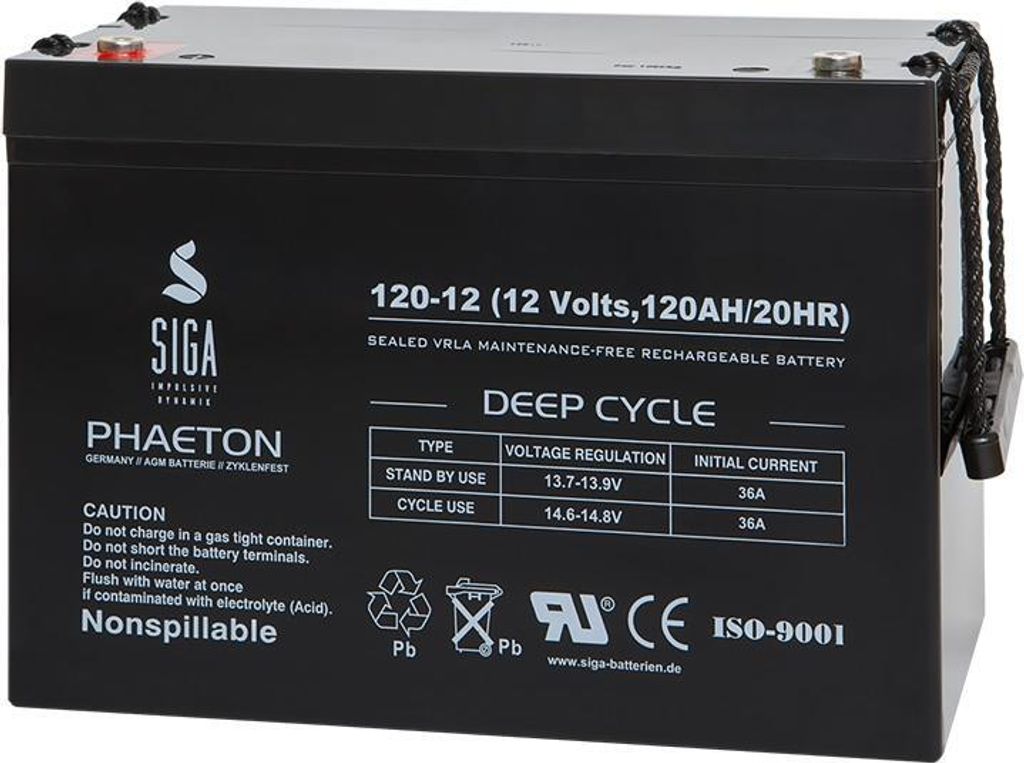 SIGA Phaeton AGM Deep Cycle Akku 120Ah 12V
