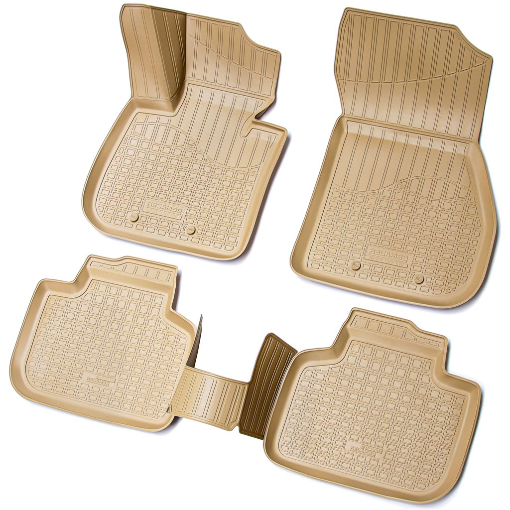 3D Gummi Fussmatten für BMW X1 F48 | BJ ab 2015> | beige mit Rand