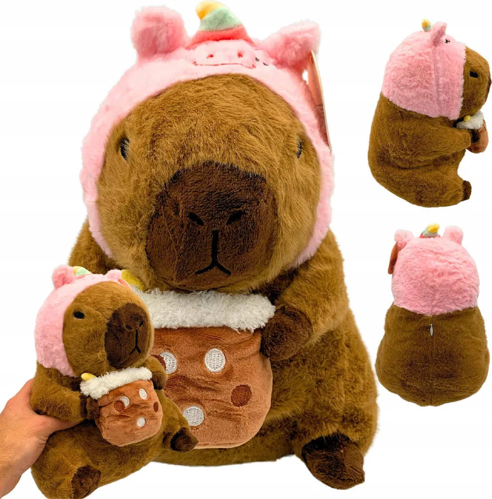 Peluche Capybara Licorne Fantaisie 30 cm - Texture Velours Premium