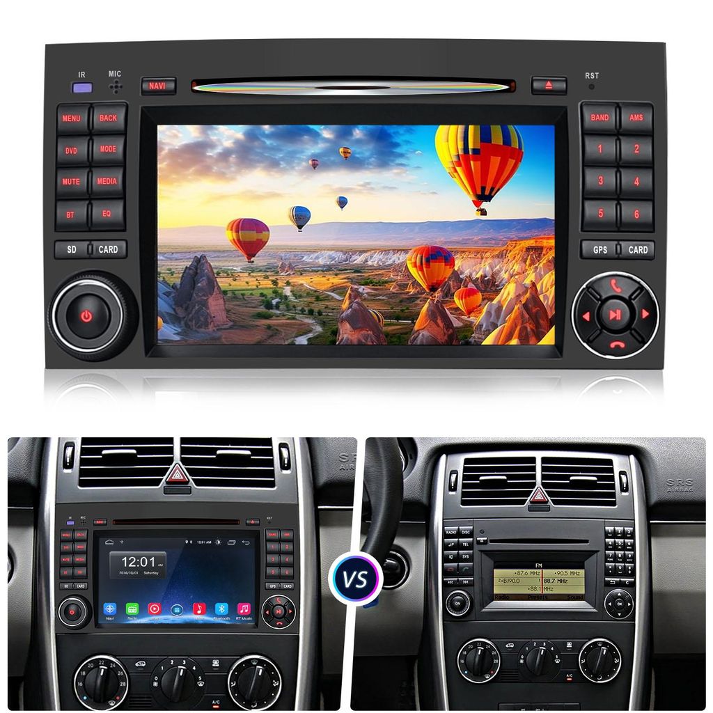 Hexinex Android Autoradio mit GPS Navigation für Mercedes Benz A-Klasse/B-Klasse/Viano/Vito/Sprinter (2004-2012) 32GB