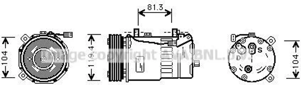 Compresseur de Clim PRASCO FDAK321 compatible VW Sharan et New Beetle