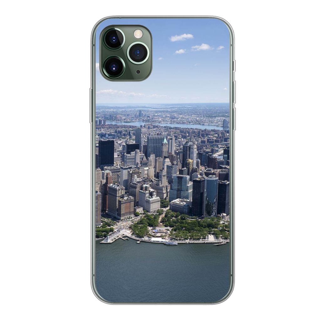 MuchoWow Handyhülle Schutzhülle Hülle für iPhone 11 Pro Max New York - USA - Skyline Silikon Softcase Handy Hülle - Schutz