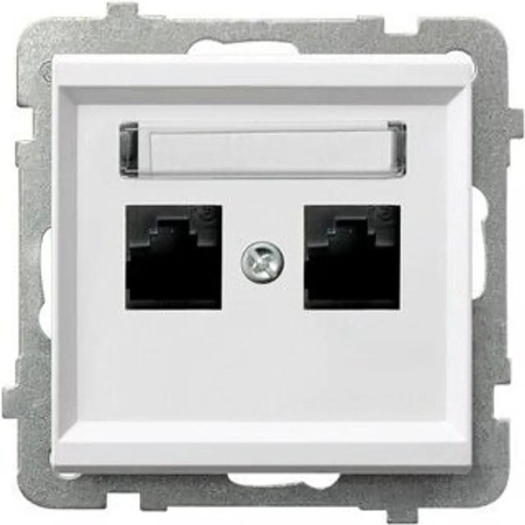 Prise informatique 2x RJ45 Cat 5e Ospel Sonata GPK-2R/K/m/00 Blanc