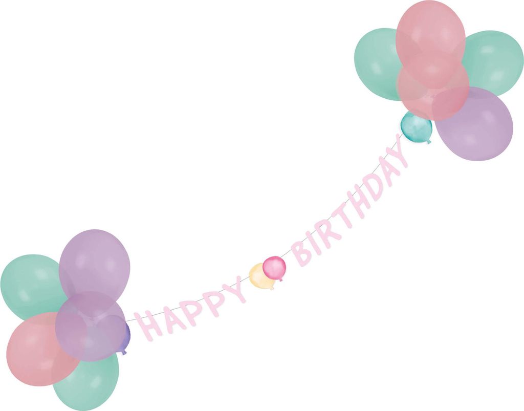Riethmueller|amscan Deko-Set Happy Birthday Pastel
