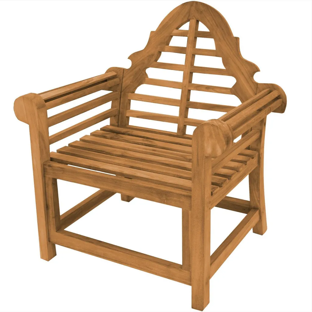 Fauteuil de jardin durable en teck massif résistant intempéries - 2