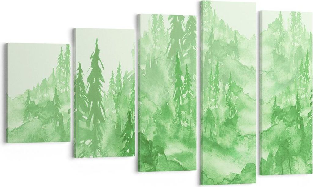 Bild auf Leinwand - Leinwandbild - Wald Baum Natur - 100x60cm - Wand Bild - Wanddeko - Wandbilder - Leinwanddruck - Bilder - Kunstdruck - Wanddekor...