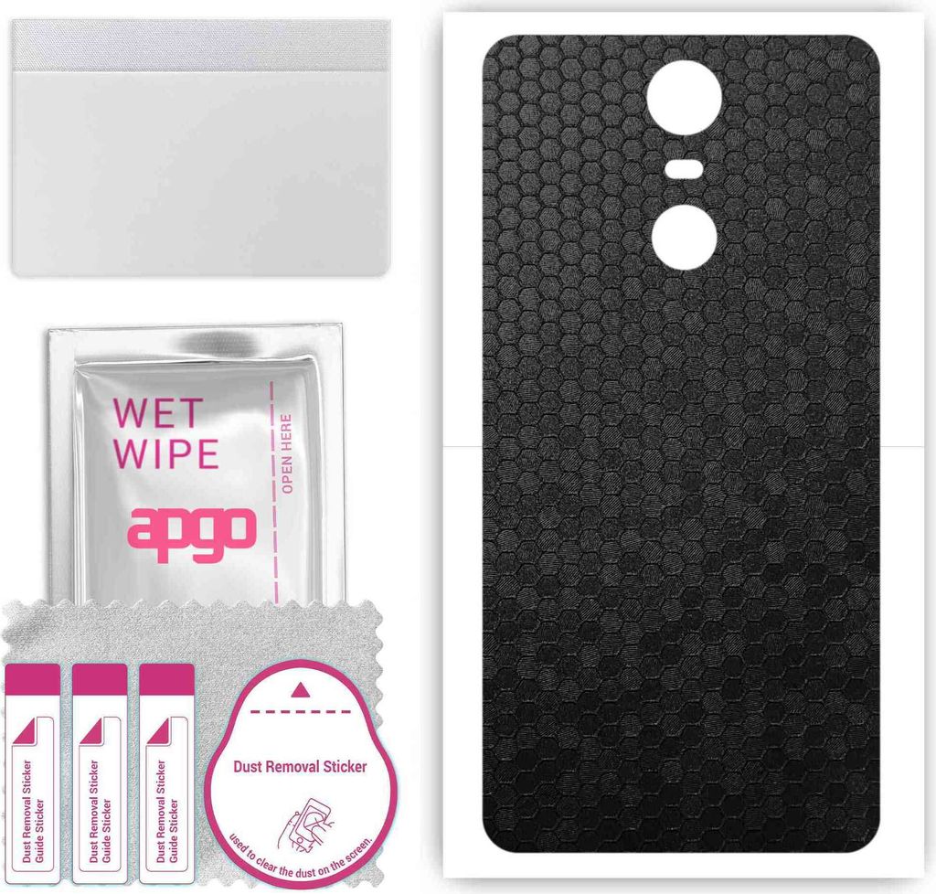 apgo Rückseite Schutzfolie, Skin, kompatibel mit Lenovo K6 Note, Hinten Displayschutzfolie aus Vinylfolie, kratzfest, einfache Montage - Schwarze ...