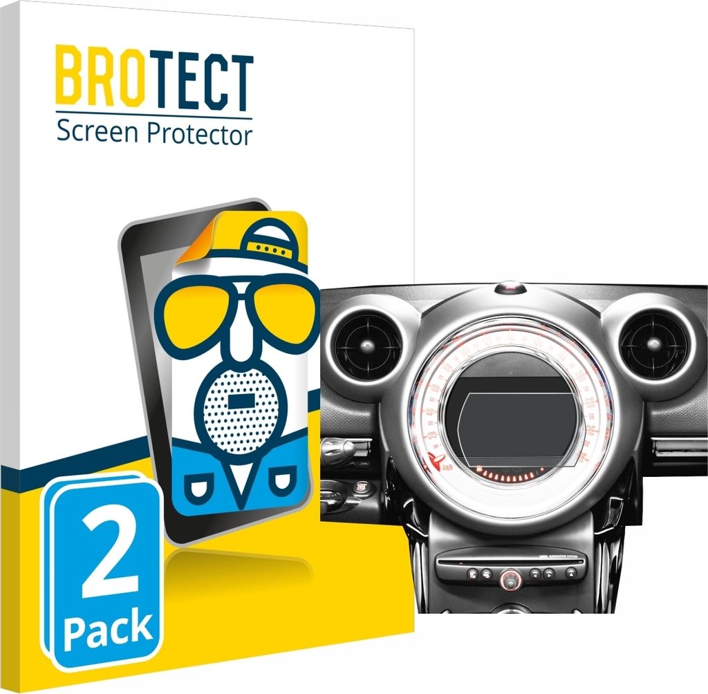 2x BROTECT Schutzfolie für Mini Countryman R60 2010-2016 Infotainment System Displayschutz Displayschutzfolie Folie Matt Entspiegelungsfolie