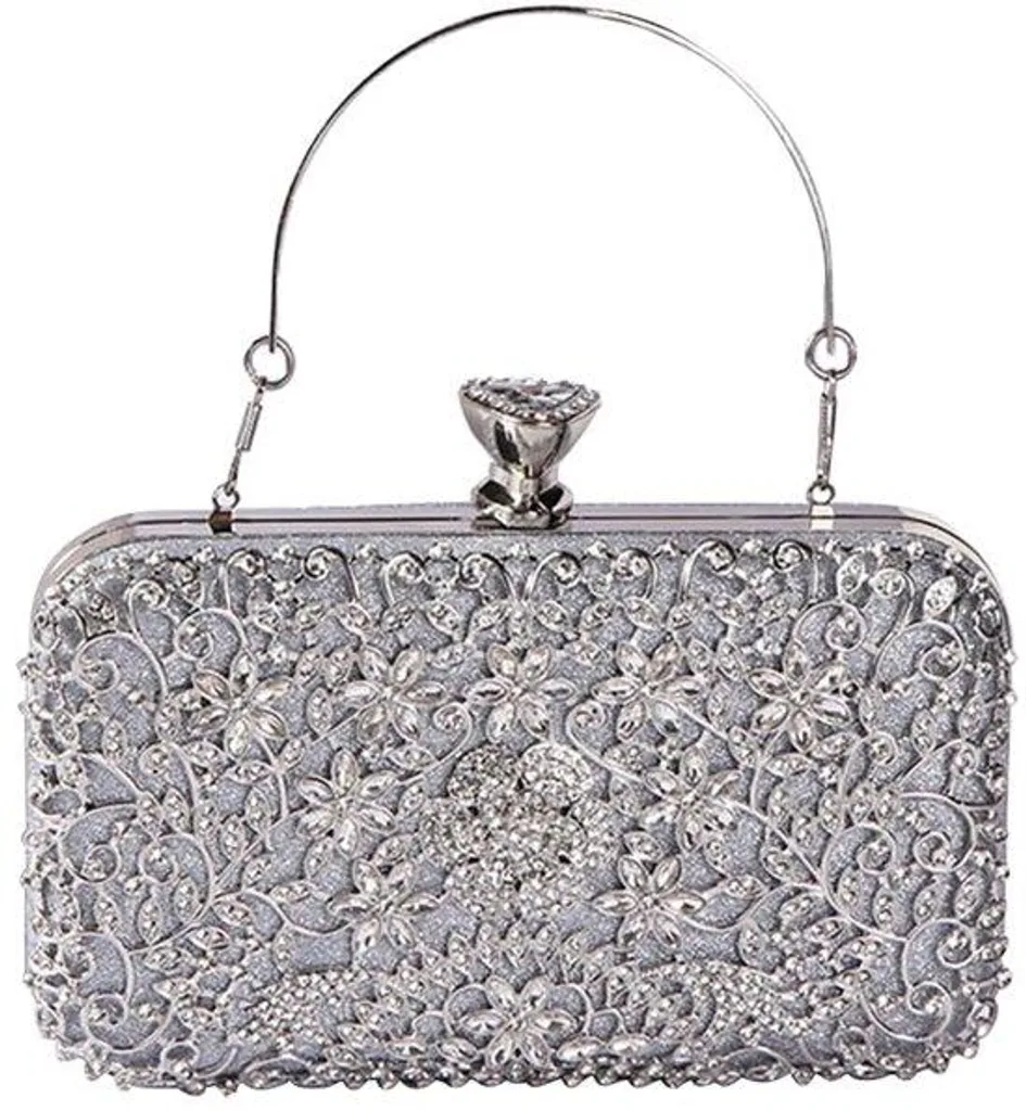 Sac de soirée argenté anti-rayures : rangez vos essentiels avec style et éclat