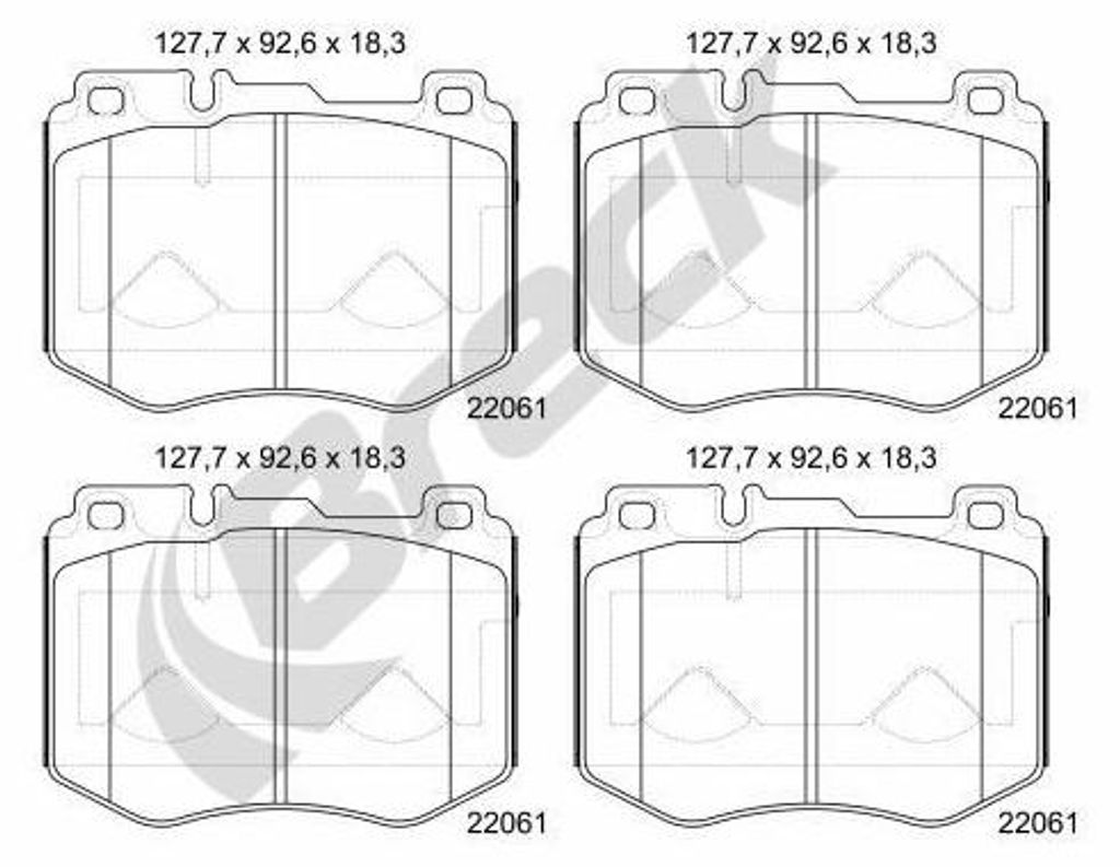 BRECK Bremsbeläge Satz Vorne Bremsklötze passend für MERCEDES-BENZ C-Klasse T-modell (S205) 22061 00 551 00