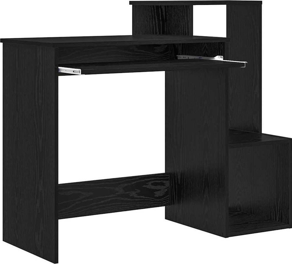 Schreibtisch mit Regal Schwarz Eichen-Optik 106 x 41 x 88.5 cm