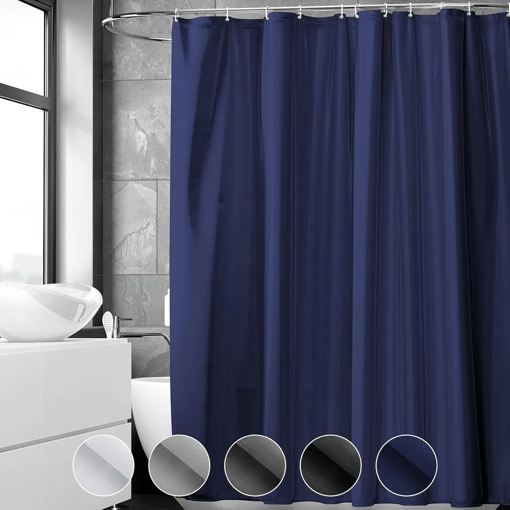 Offerta Tenda Doccia 180x200 Blu Scuro | PVC Economica e Robusta