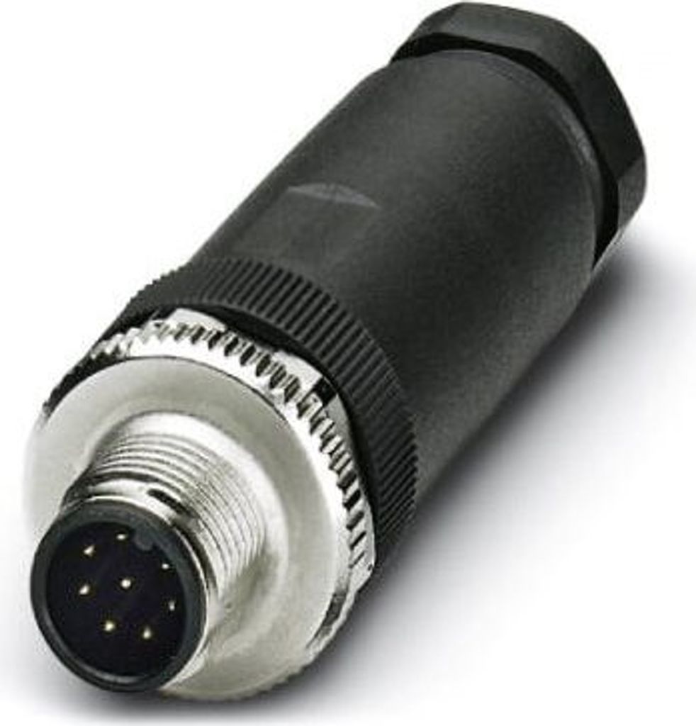 Phoenix Contact M12 Sensorsteckverbinder gerade Stift Schraubanschluss, Polzahl 8-polig Kabelabgang gerade,