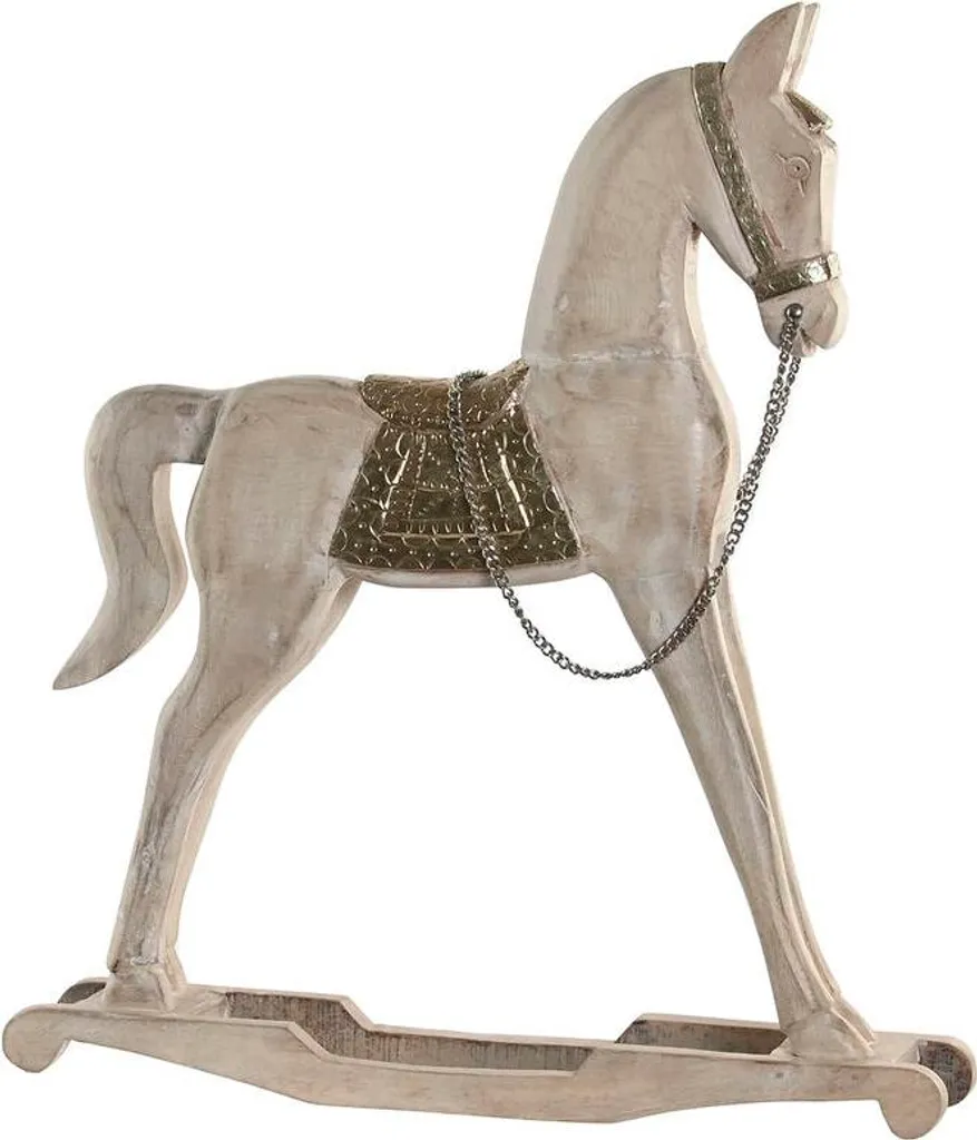 Objet de décoration cheval en argent et bois Home ESPRIT grand format