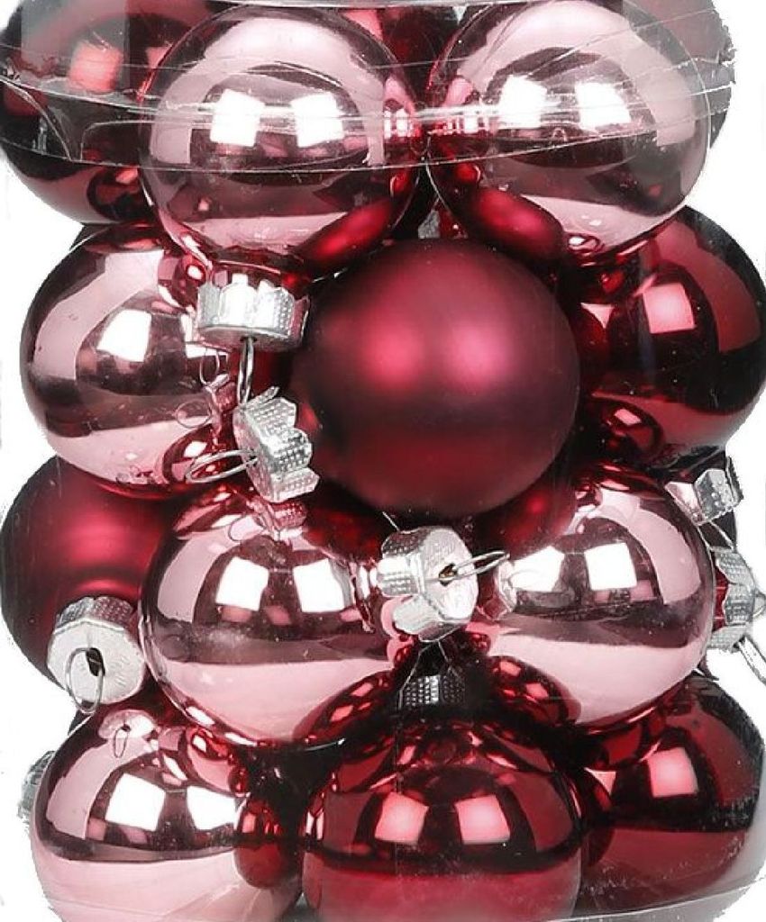 Glaskugeln I Berry Kiss Mix I Ø 30 mm I 24 Stück I nachhaltig verpackt - 0,34 € pro Stück