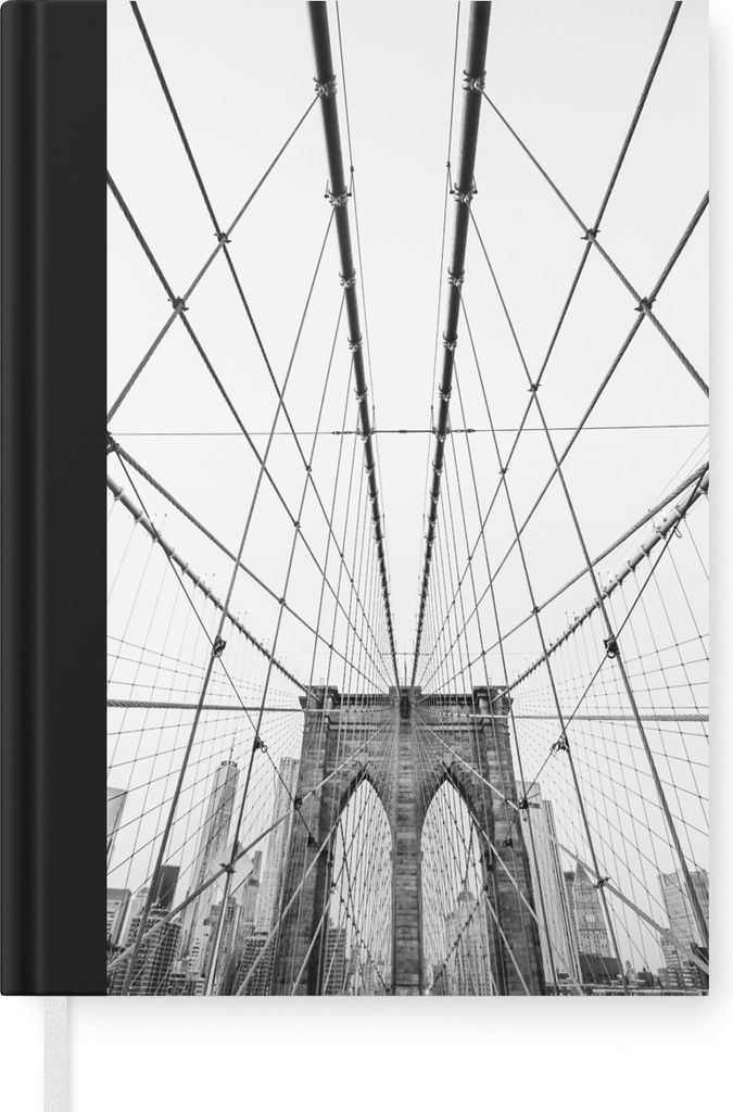 MuchoWow Notizbuch Tagebuch Haushaltsbuch Notebook A5 Brooklyn Bridge - Brücke - Architektur - Gebäude - Notizblock - Notizheft - Notebook - Sc...