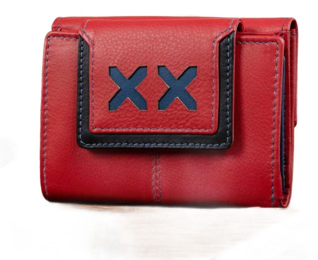 Belveder kleine Damenbrieftasche Rot aus weichem Leder, kompaktes Portemonnaie für Karten, Münzen, Scheine und Alltag, LP222