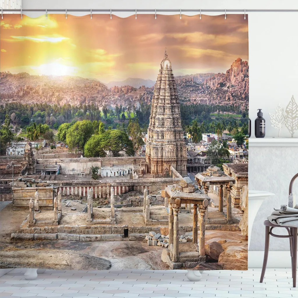 Tenda da Doccia Design Orientale 175x220 cm ABAKUHAUS Rock Tower