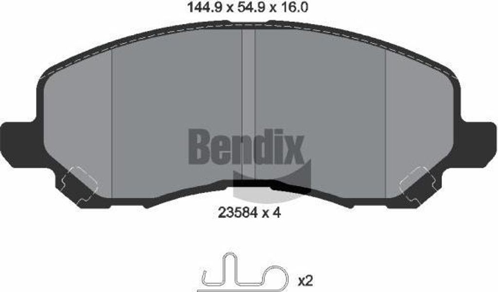 BENDIX Braking BPD1505 Bremsbelagsatz, Scheibenbremse OE 05191231AA kompatibel mit Sebring, Compass, Flavia